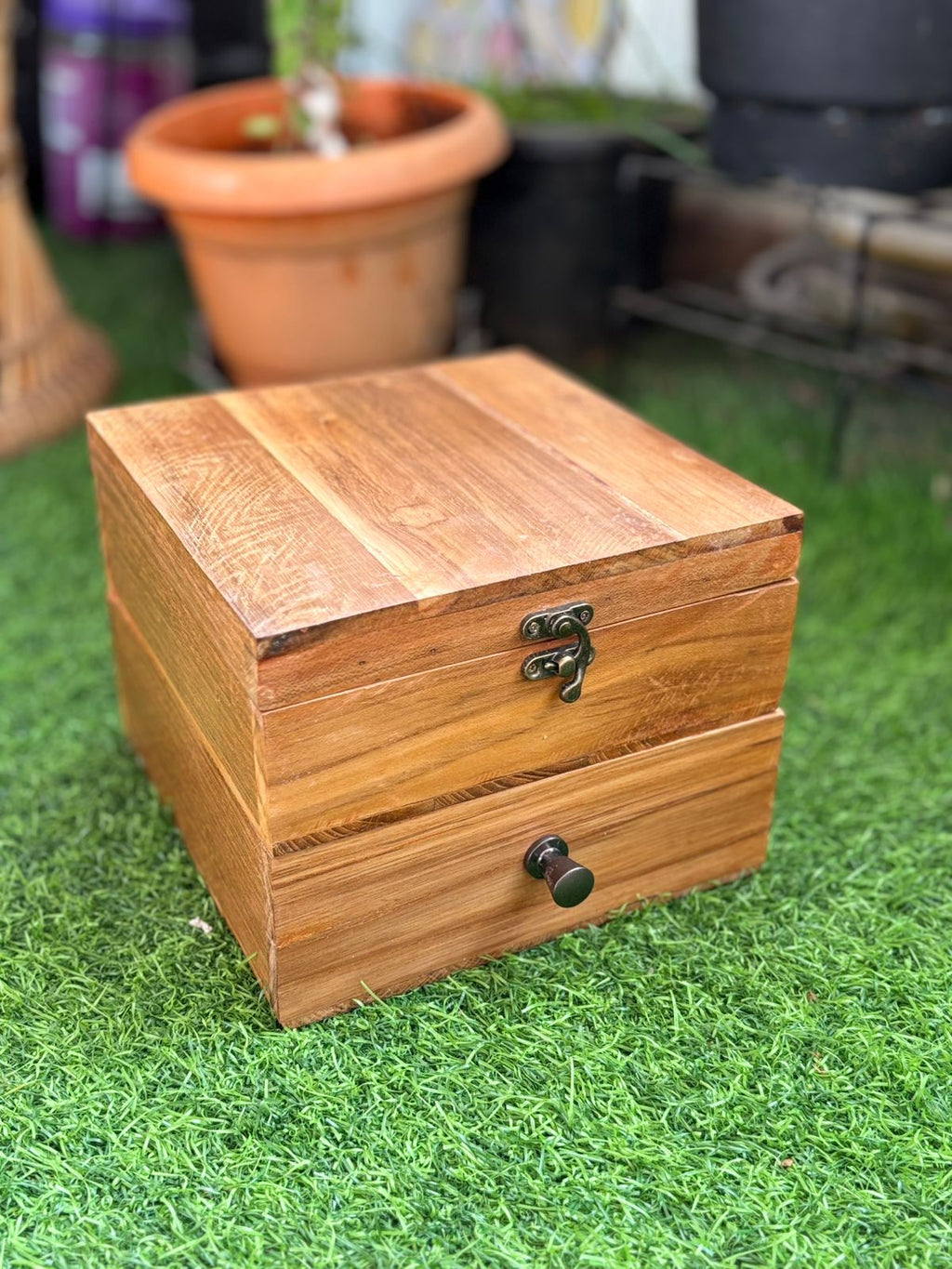 Wooden Organiser with Lid