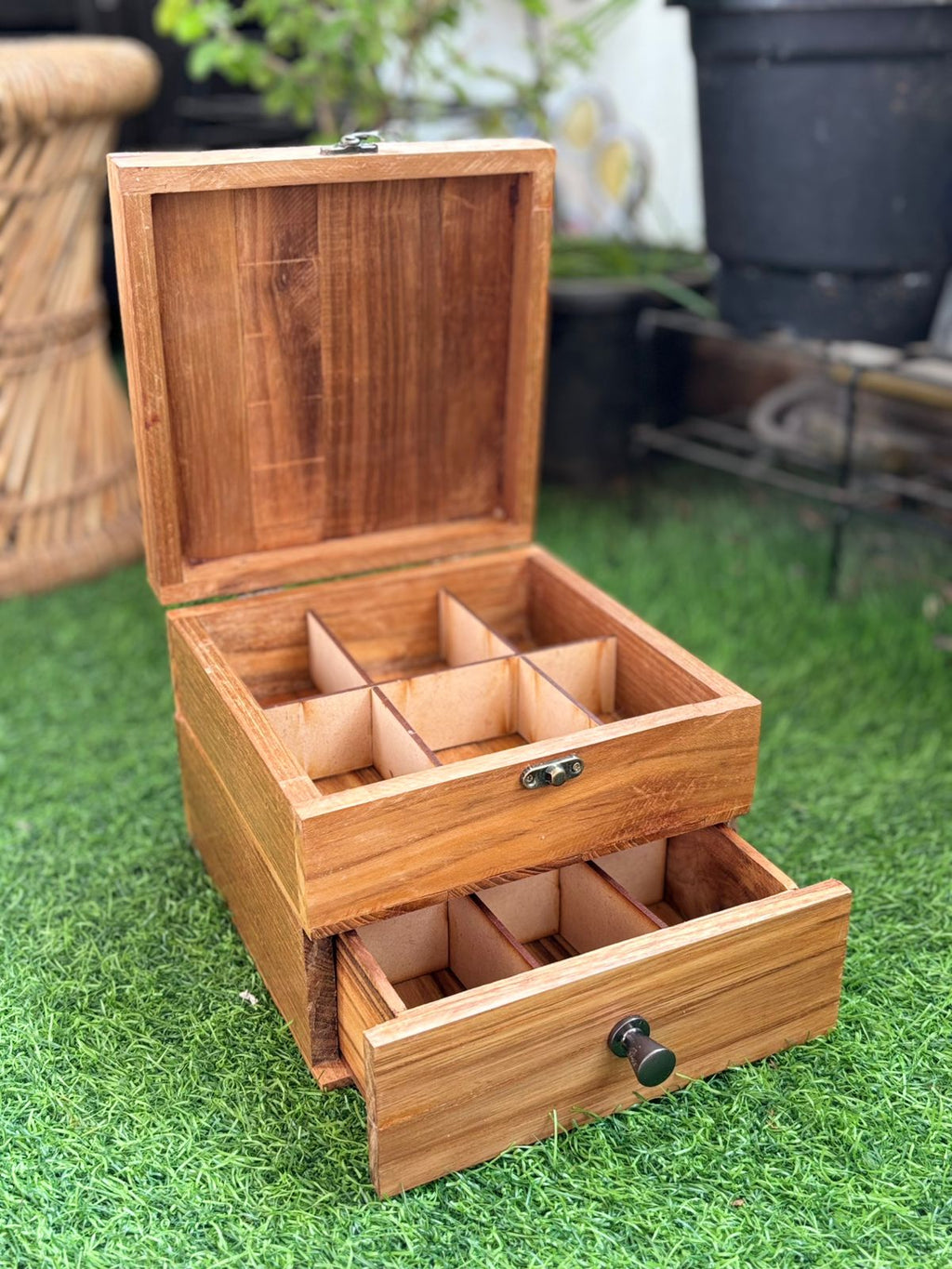 Wooden Organiser with Lid